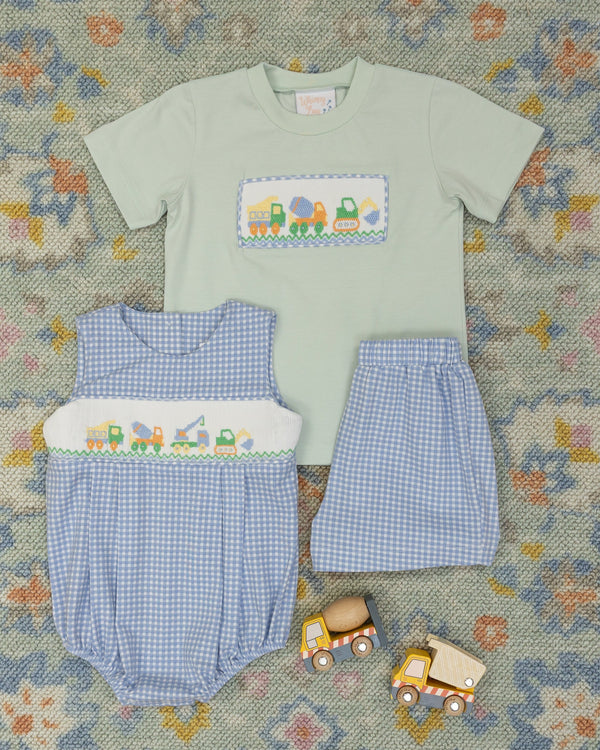 Construction Crew Smocked Short Set