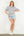 Short Sleeve Ribbon Knit Top -Cream/Blue