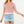 Crochet Pattern Knit Top- Orange and Cream