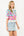 Short Sleeve Floral Knit Top- Blue