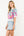 Short Sleeve Floral Knit Top- Blue