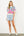 Short Sleeve Floral Knit Top- Blue