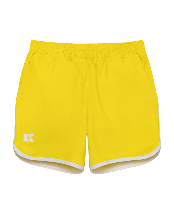 Yellow Retro Super Shorts W/ White Piping