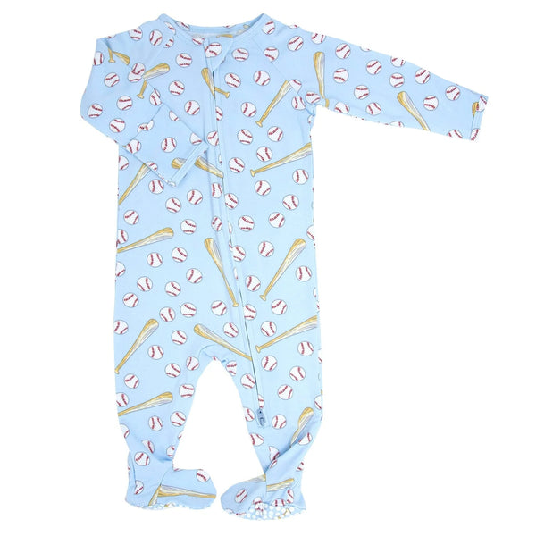 Little Slugger Blue Zipper Footie