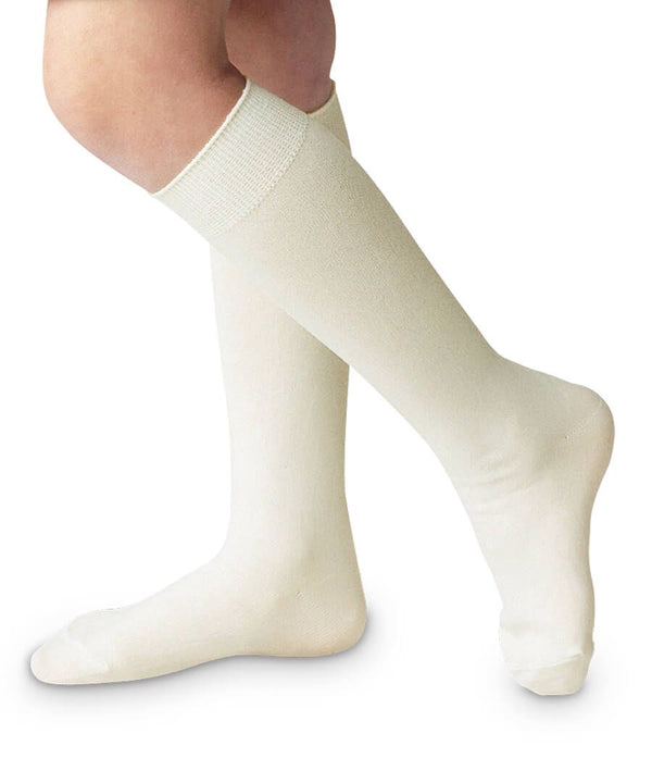 Classic Nylon Knee High Socks 1 Pair - Pearl White