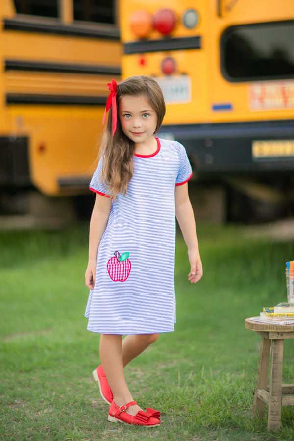 Apple Pocket Applique Dress