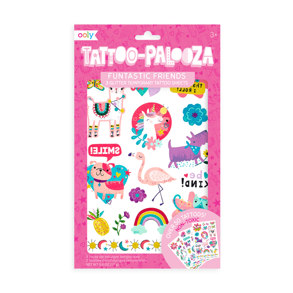 Tattoo-Palooza Temporary Tattoos - Funtastic Friends - 3 Sheets