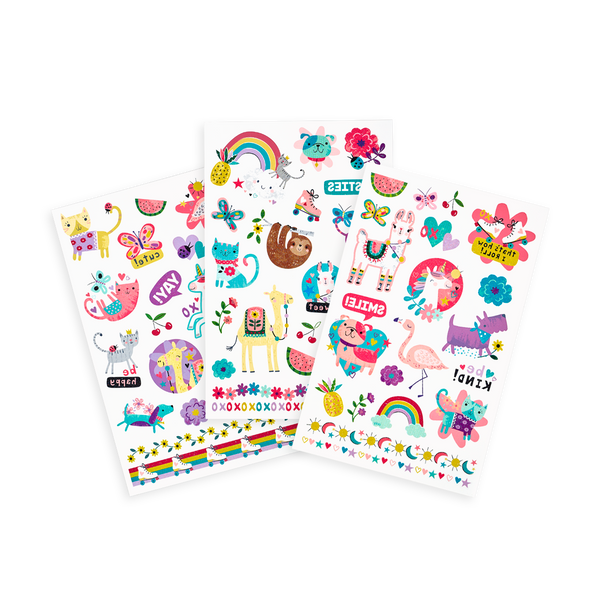 Tattoo-Palooza Temporary Tattoos - Funtastic Friends - 3 Sheets