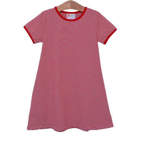 Sarah Dress Red Stripe