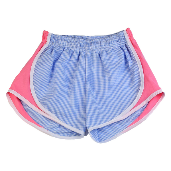 Blue Check Shorts (Pink Side)