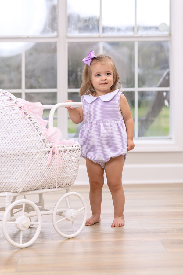 Charlotte Sleeveless Bubble- Lavender Stripe