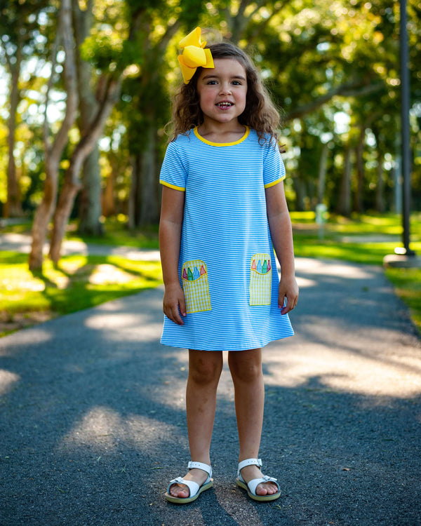 Crayon Pocket Applique Dress