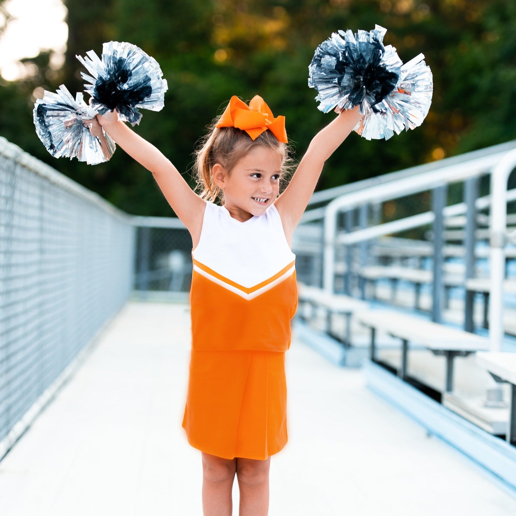 Jellybean by Smock Candy Cheer Uniform Skort Set Orange White 6