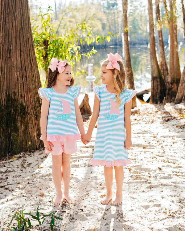 Sailboat Applique Flutter Dress
