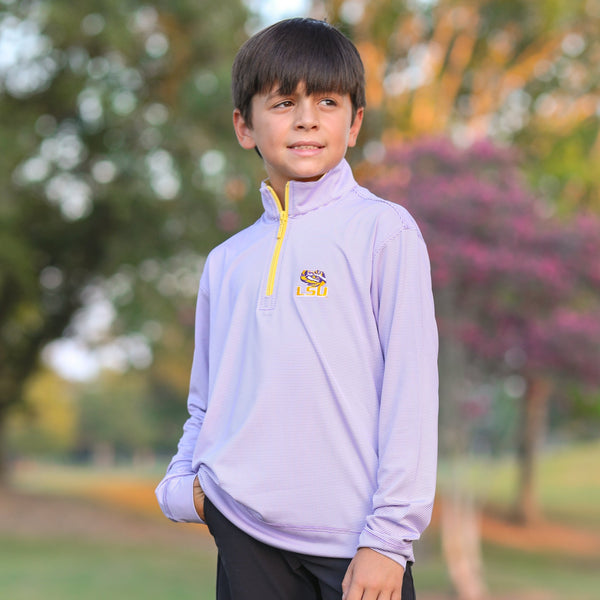 Purple & White Performance 1/4 Zip Pullover