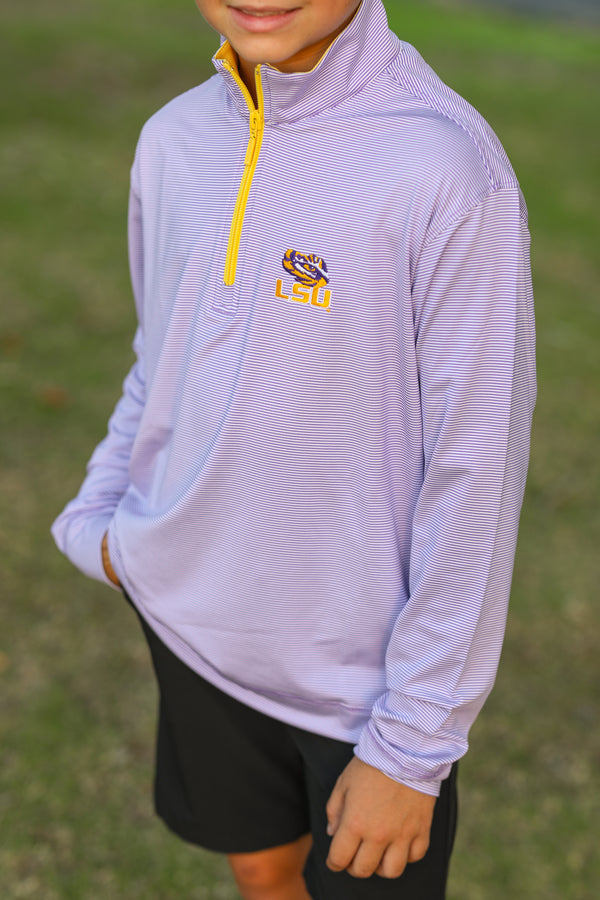 Purple & White Performance 1/4 Zip Pullover