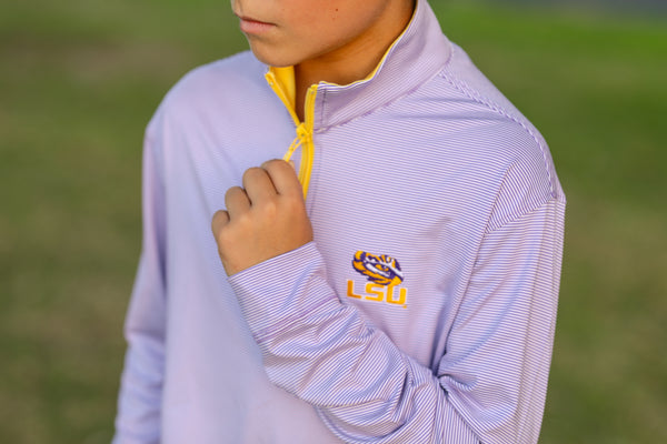 Purple & White Performance 1/4 Zip Pullover