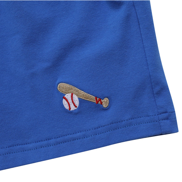 Knit Embroidered Shorts- Baseball