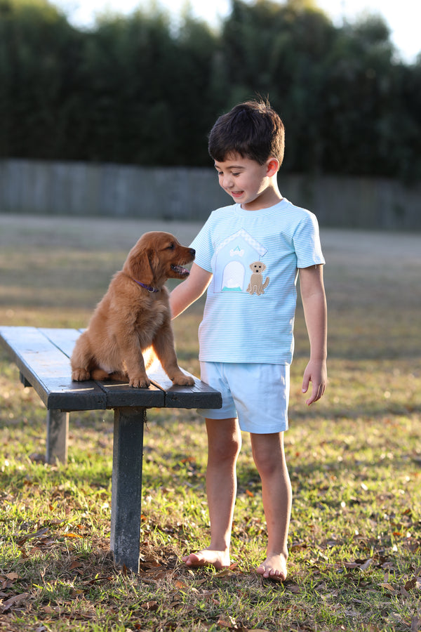 Dog House Applique Short Set