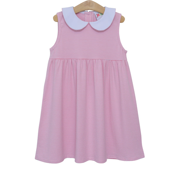 Charlotte Sleeveless Dress- Light Pink Stripe