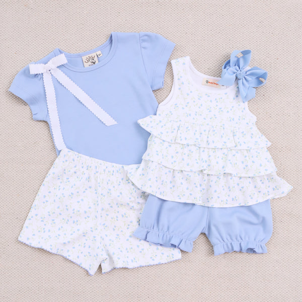Blue Floral Tiered Swing Top