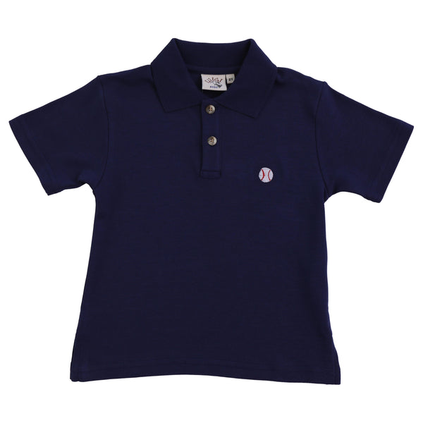 Navy Polo w/ Baseball