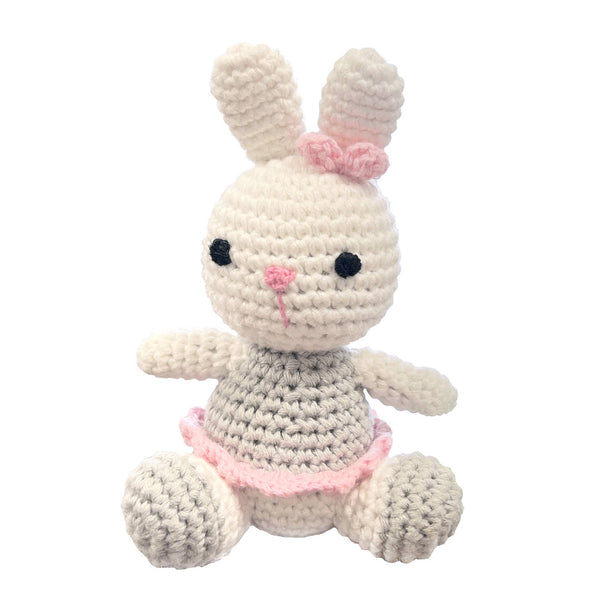 Ballerina Bunny Crochet Rattle: 4" Rattle