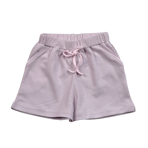 Lavender Pima Shorts (Light Pink Piping)