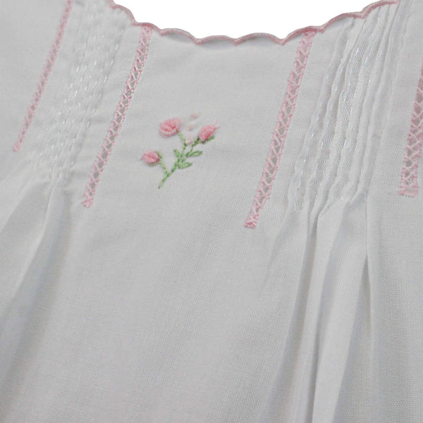 Flower Embroidery White Daygown