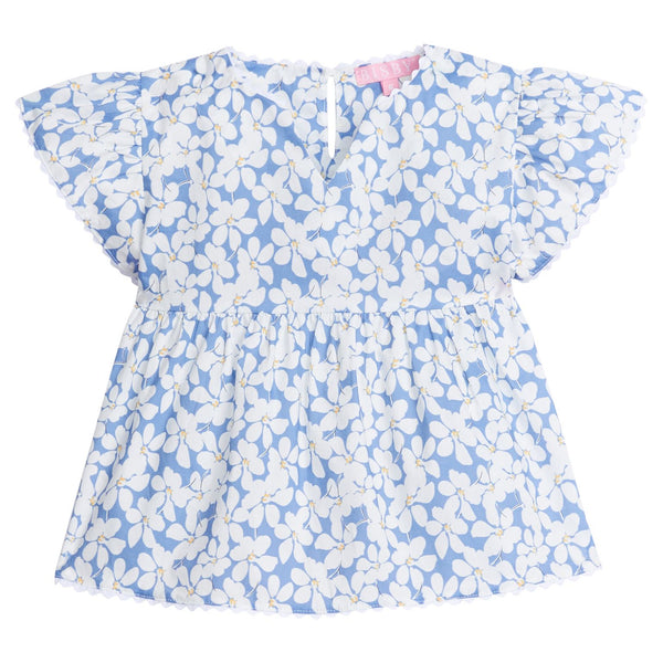 Positano Blouse- Piccadilly Blue